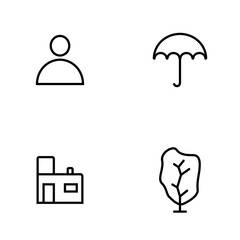 Object icons - set of outline icons