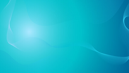 Abstract turquoise background with flowing wave lines and soft gradients, creating a clean and modern design. Perfect for technology, business, or creative projects.