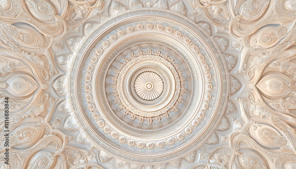 Poster ornate ceiling design featuring intricate patterns and a central circular motif.