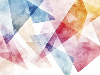 Abstract geometric shapes in pastel colors floating on a white background, perfect for a modern look
