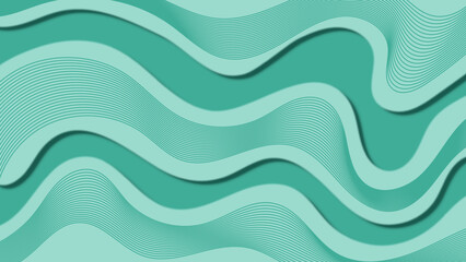 Abstract teal wavy lines and curves create a dynamic, flowing pattern. The design features smooth gradients and intricate line details, perfect for backgrounds, wallpapers, or modern art projects.