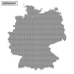 Germany map created with a dotted pattern showcasing geographic outlines