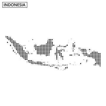 Artistic representation of Indonesia using dotted patterns and minimalistic design