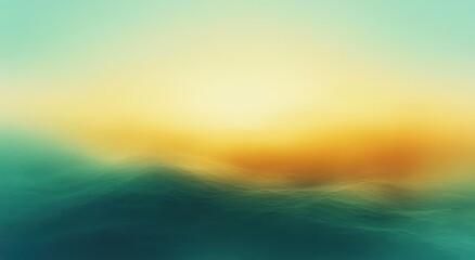 Obraz premium abstract landscape gradient colors yellow green blue orange soft focus light ethereal minimalistic background template