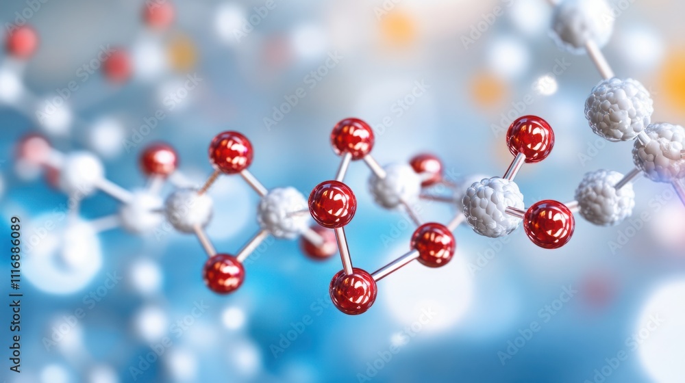 Aufkleber abstract representation of molecular structures displaying intricate connections and vivid colors, s