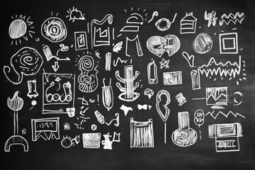 Chalkboard style with hand-drawn doodles, playful and educational