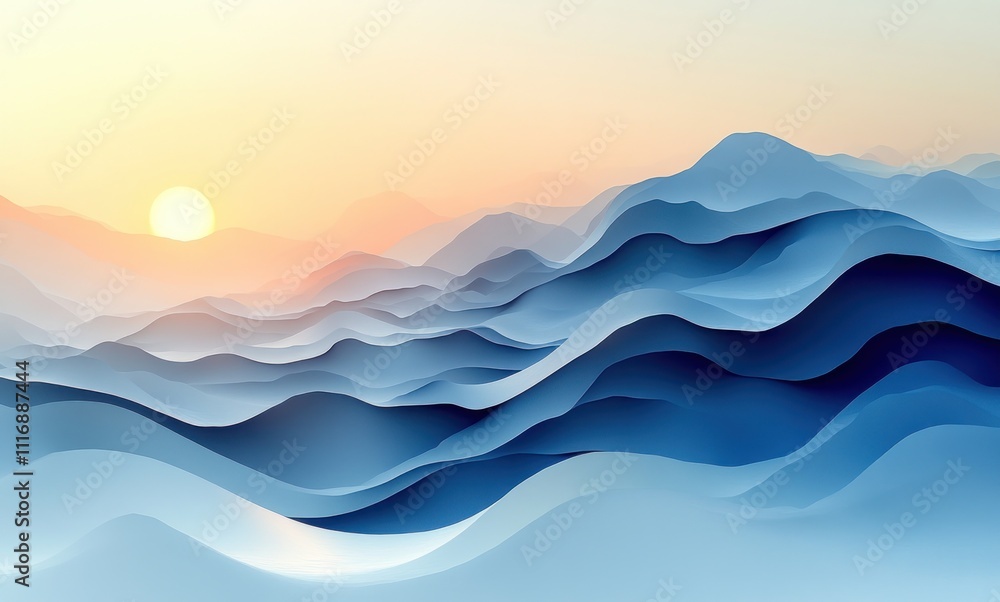 Poster light blue to white gradient minimalist background abstract design