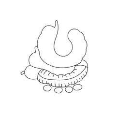 Illustration line art sketch tamarind unique design
