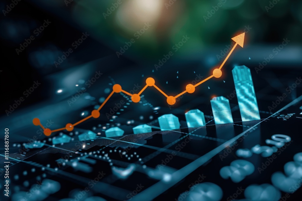 Poster a graph with a line that is pointing upwards