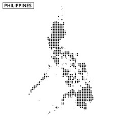 Fototapeta premium Outline of the Philippines in a dotted design with minimalist style for educational use