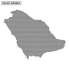 Fototapeta premium Unique dotted map representation of Saudi Arabia showcasing its geographical outline