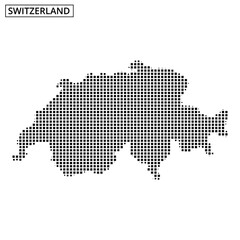 Map outline of Switzerland filled with dotted patterns in a minimalist design