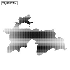 Obraz premium Map outline of a region with dot pattern showcasing geographical features
