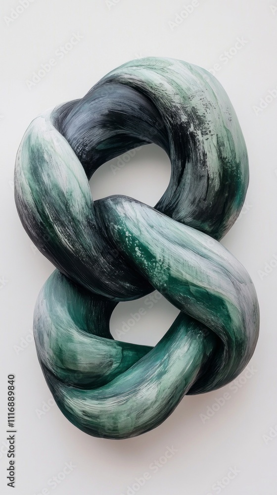 Poster A captivating abstract composition emerges, blending mesmerizing shades of green and black in a sculptural form. The intertwined elements create a sense of movement and depth, eliciting curiosity