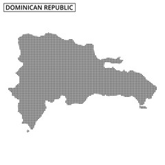 Obraz premium Detailed map outline of the Dominican Republic on a subtle patterned background