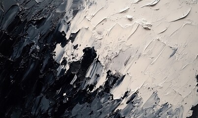 Fototapeta premium Abstract texture artwork in monochrome shades of black and white.