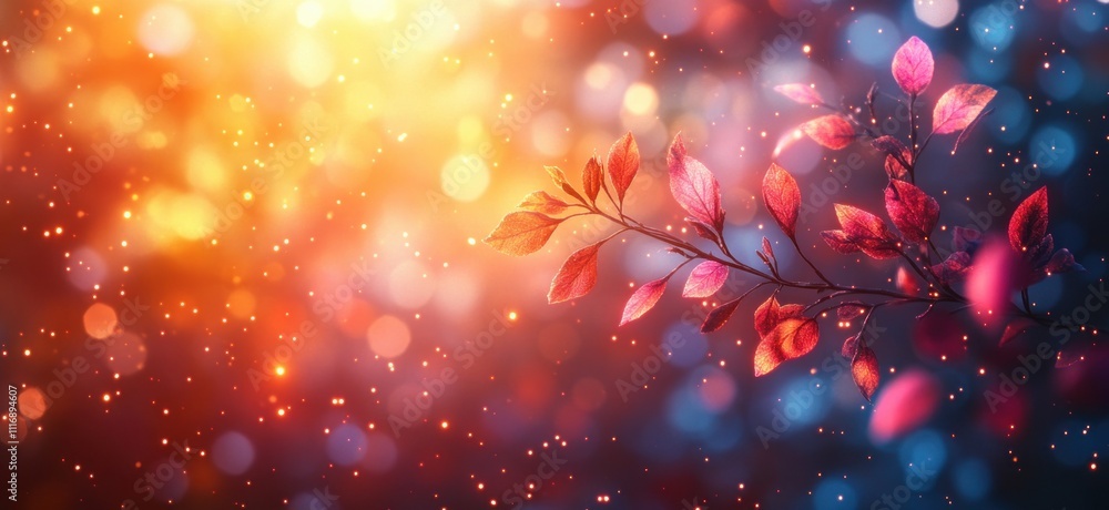 Poster abstract warm bokeh effect background with grainy texture and retro vibe