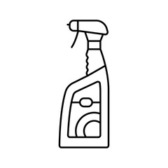 wheel cleaner car care line icon vector. wheel cleaner car care sign. isolated contour symbol black illustration