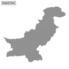 Fototapeta premium Geometric representation of Pakistan's map with dotted design and abstract background