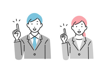 説明をしている男性と女性のビジネスパーソン