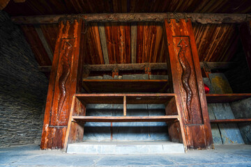 Obraz premium Paiwan Wooden Carving in Taiwan Scenic Area of China Ethnic Museum