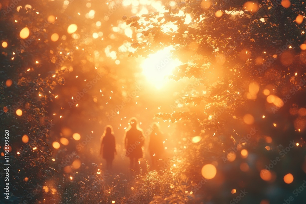 Poster sunlight bokeh effect ethereal background abstract light flare and golden yellow gleam