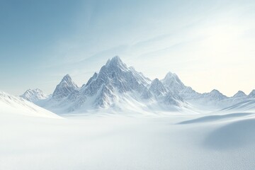 Obraz premium High-definition snowy mountain background under a clear sky