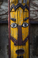 Figure Face Sculpture in Taiwan Scenic Area of China Ethnic Museum