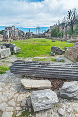 The Basilica Julia ruins. This archeological place in the Roman Forum was used for official...