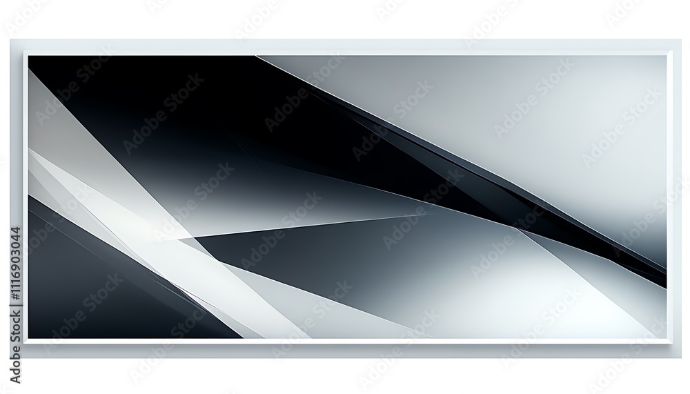 Aufkleber abstract geometric design featuring sharp angles and gradients in black and white.
