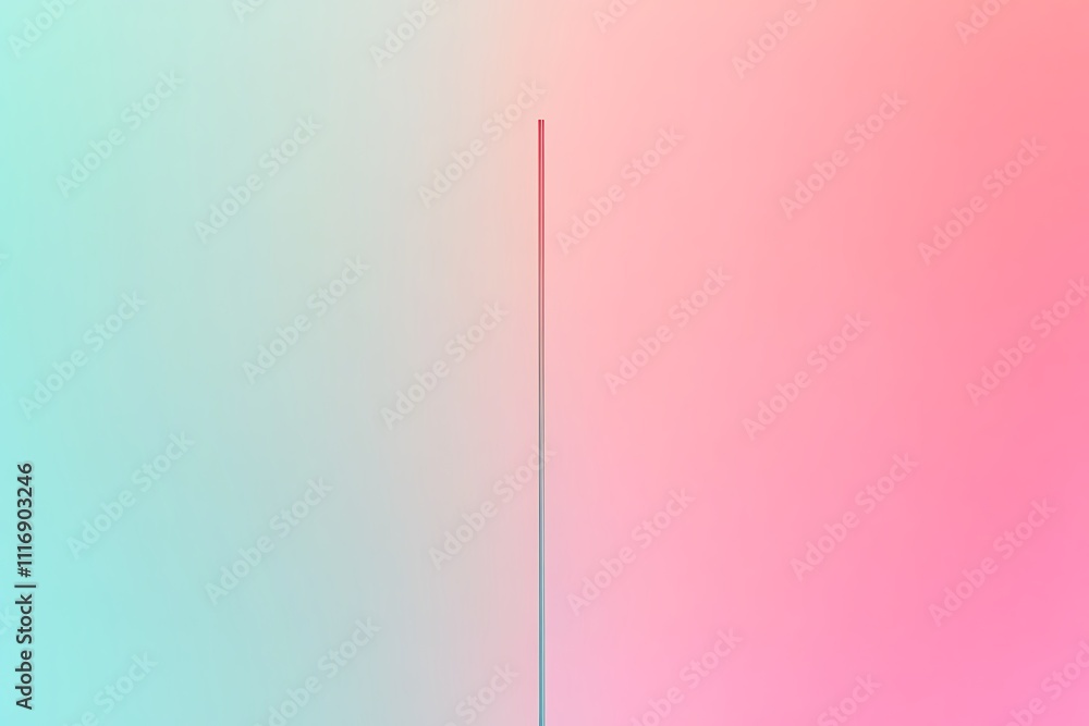 Poster a minimalistic gradient design featuring a vertical line against a soft pink and blue background.
