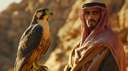 Arabian Falconer Realistic Photo