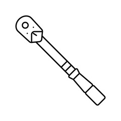 torque wrench car repair tool line icon vector. torque wrench car repair tool sign. isolated contour symbol black illustration