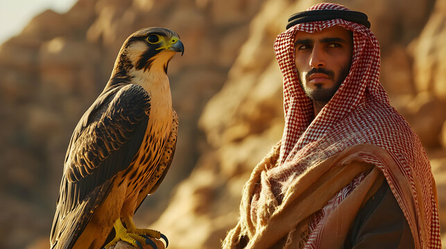 Arabian Falconer Realistic Photo