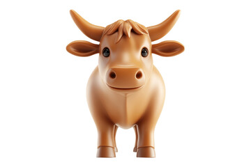 Charming brown cow figure farm setting animal toy playful environment front view