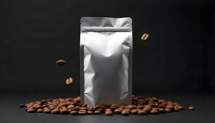 morning coffee beans roasted packaging mockup drink