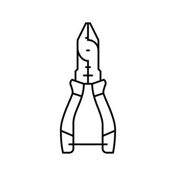 recommend clip art: wire cutters car repair tool line icon vector. wire cutters car repair tool sign. isolated contour symbol black illustration