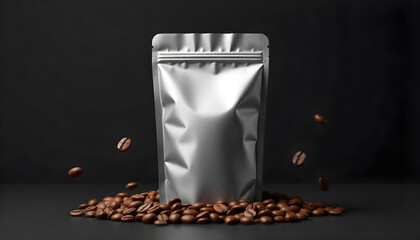 morning coffee beans roasted packaging mockup drink