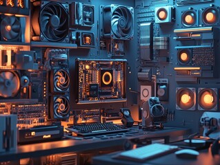 Fototapeta premium Computer Hardware Wall