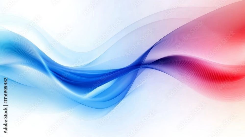 Poster abstract digital artwork with blue and pink flowing wave patterns and soft gradients