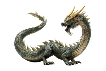 Fototapeta premium Epic dragon encounter in mythical realms fantasy art stunning detail dynamic perspective