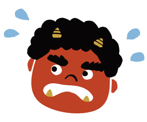 シンプルな節分の赤鬼のベクターイラスト