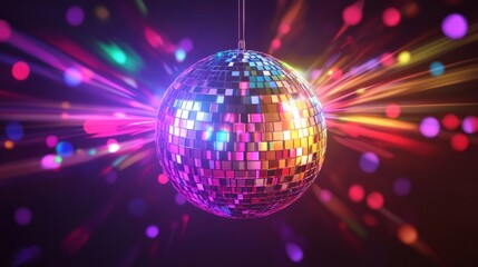 Obraz premium Disco Ball with Colorful Lights