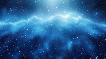 Obraz premium Serene Cosmic Landscape Deep Blue Gradient with Stars and Soft Light Effects