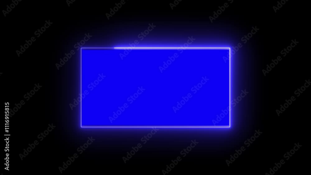 Poster abstract neon rectangle frame animation background.