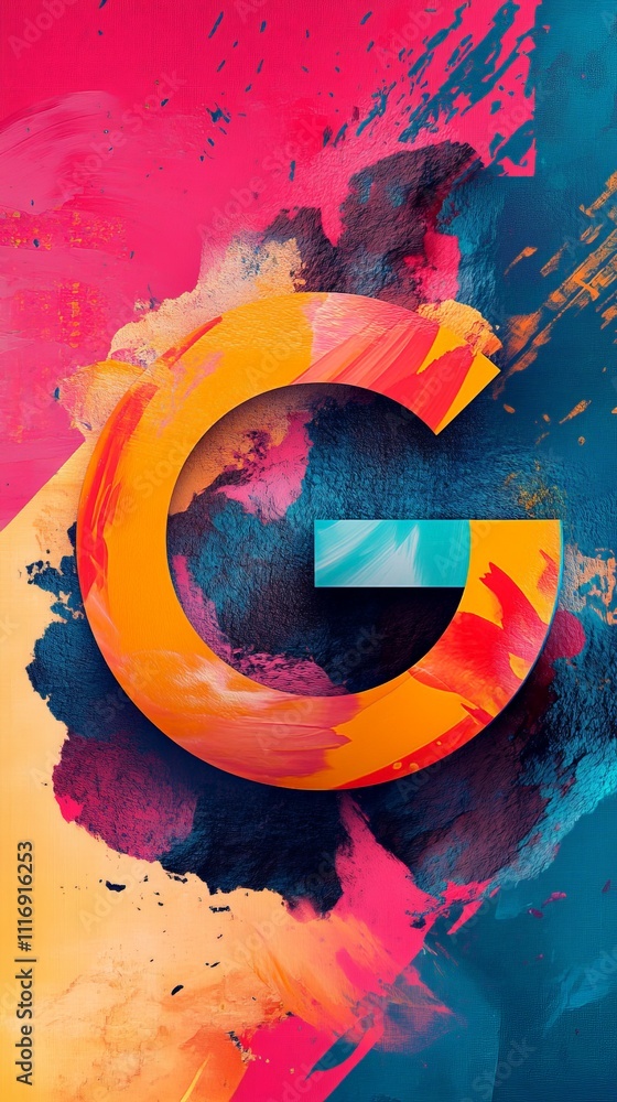 Poster typography layout with dynamic font styles and bright colors
