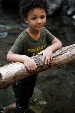 Toddler in water.