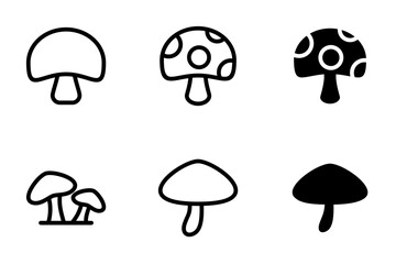 mushroom, fungi icon set © Lalavida
