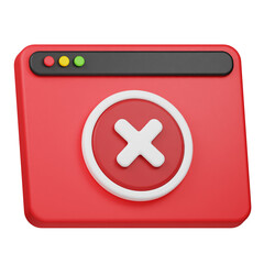 Fototapeta premium close website 3d icon isolated on the white background