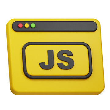 javascript website 3d icon isolated on the white background